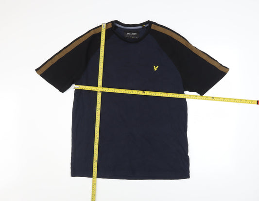 Lyle & Scott Men's Navy Crew Neck Short Sleeve T-Shirt Size L Cotton