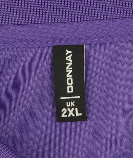 Donnay Mens Purple 2XL Polo Shirt Short Sleeve Moisture Wicking Activewear Top