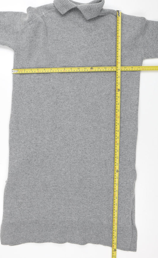 Arket Women's Grey Roll Neck Wool Jumper Size S