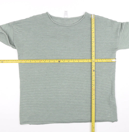 Soyaconcept Women's Green Knit Long Sleeve Basic Blouse Size M