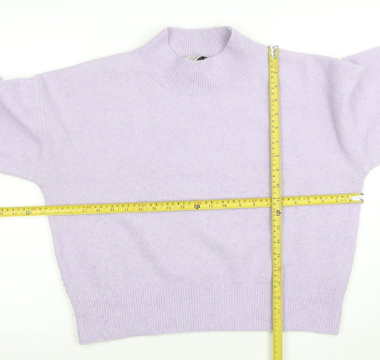& Other Stories Women Purple Wool Blend Mock Neck Jumper Size 12
