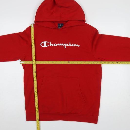 Champion Boys Red 2XL Pullover Hoodie Cotton Blend Long Sleeve Logo Top