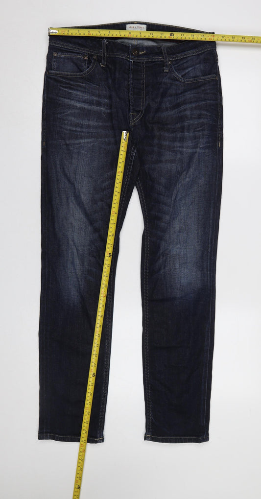 Jack & Jones Men's Blue 32x32 Regular Straight Denim Jeans