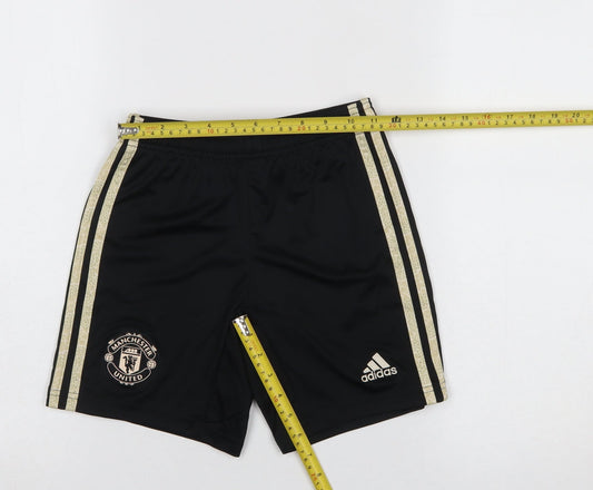 Adidas Boys Black Football Shorts 9-10 Years Manchester United Athletic
