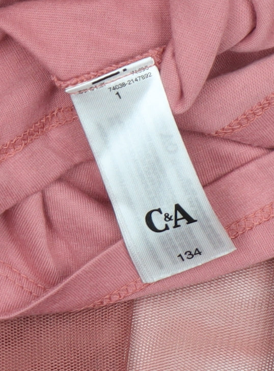 C&A Girls Pink Unicorn Tutu Dress Long Sleeve Size 9 Years