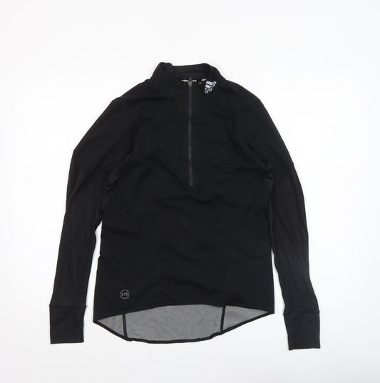 Adidas Womens Black Cycling 1/4 Zip Long Sleeve Top Size M