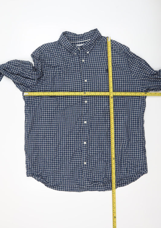 Timberland Men's Blue Regular Fit 2XL Button-Up Check Shirt