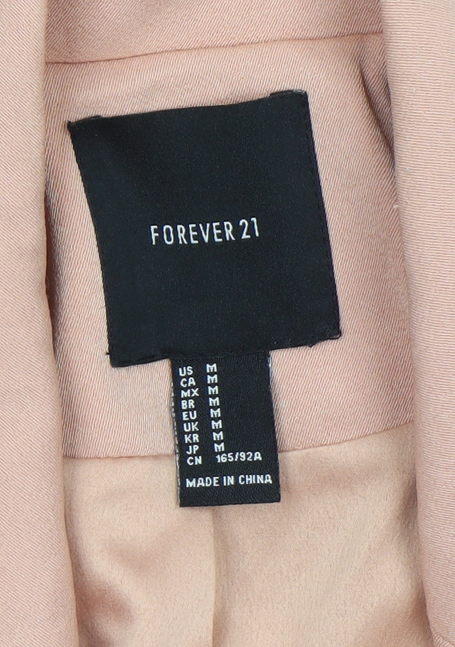 Forever 21 Women's Beige Double-Breasted Blazer Coat UK 12