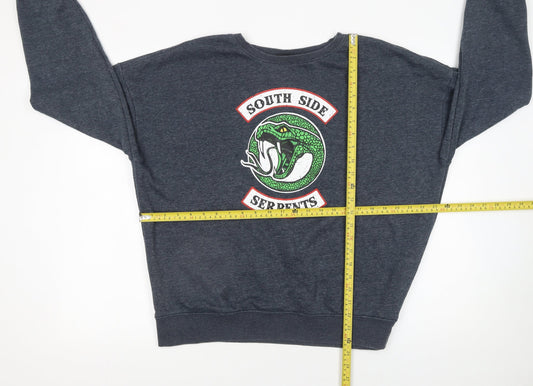 Riverdale Women’s Grey South Side Serpents Sweatshirt Size L Cotton Blend