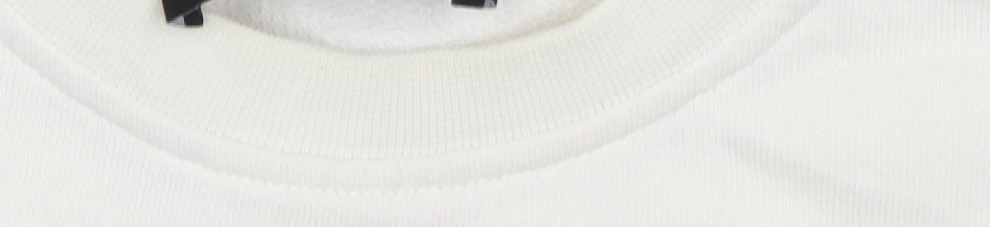 Karl Lagerfeld Women White Medium Crew Neck Logo Sweatshirt