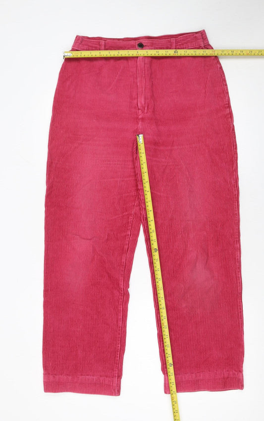 Marks and Spencer Women’s Pink Corduroy Trousers Size 16 Long