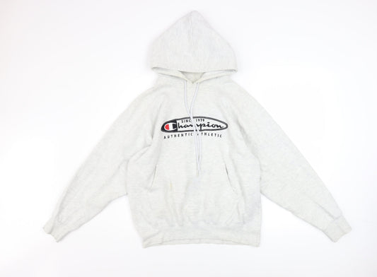 Champion Men's Grey Medium Pullover Hoodie Authentic Athletic Logo