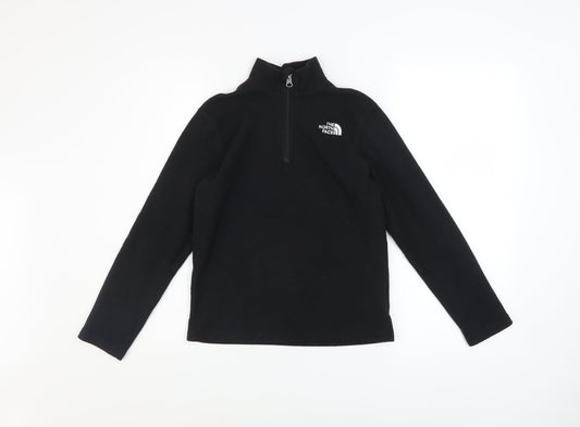 The North Face Boys Black Fleece 1/4 Zip Pullover Sweatshirt Size M