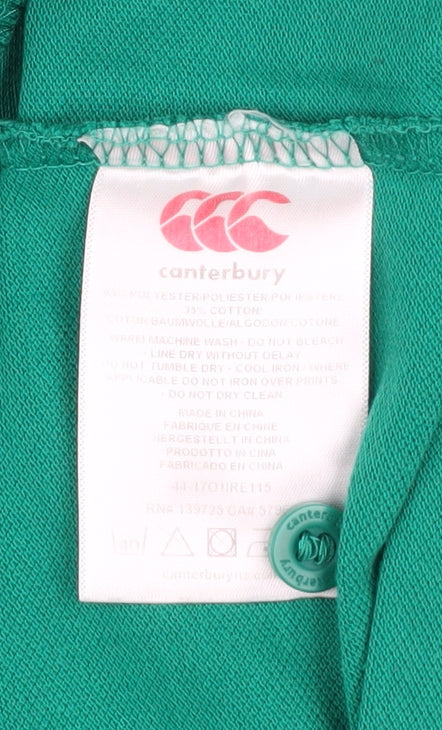 Canterbury Men's Green IRFU Rugby Polo Shirt Size M