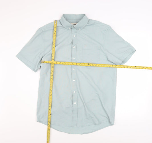 Farah Men's Green Slim Fit Short Sleeve Button-Up Shirt M