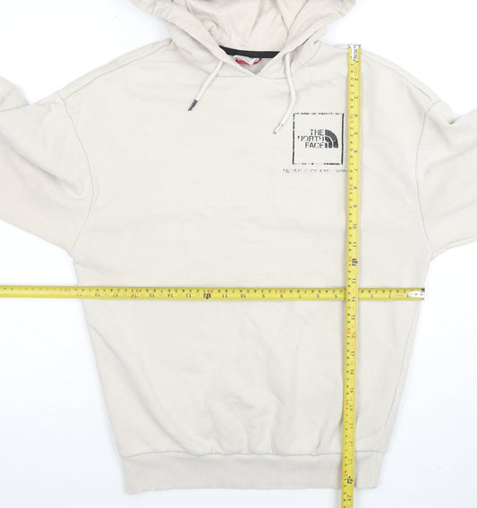 The North Face Womens Beige Pullover Hoodie Small Logo Lined Sweatshirt