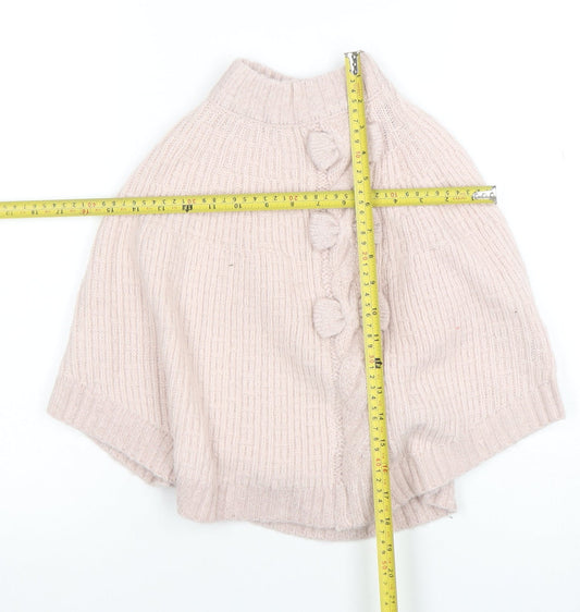 Mille Baby Girls Beige Knit Cape Poncho UK 4-5Y Wool Blend Winter Jumper