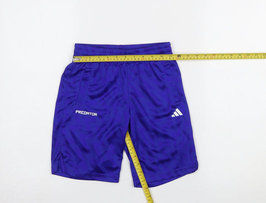 Adidas Boys Blue Predator Athletic Football Shorts 9-10 Years