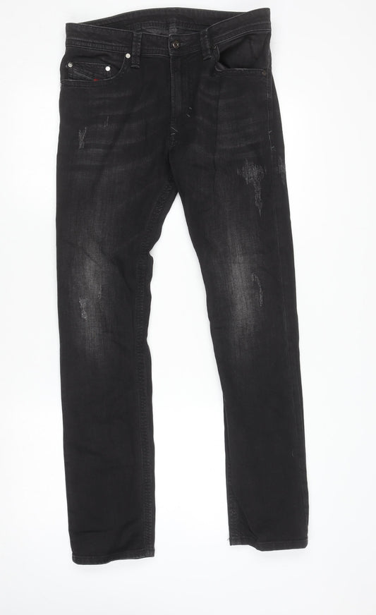 Diesel Men's Black Slim Fit Straight Denim Jeans Size 31