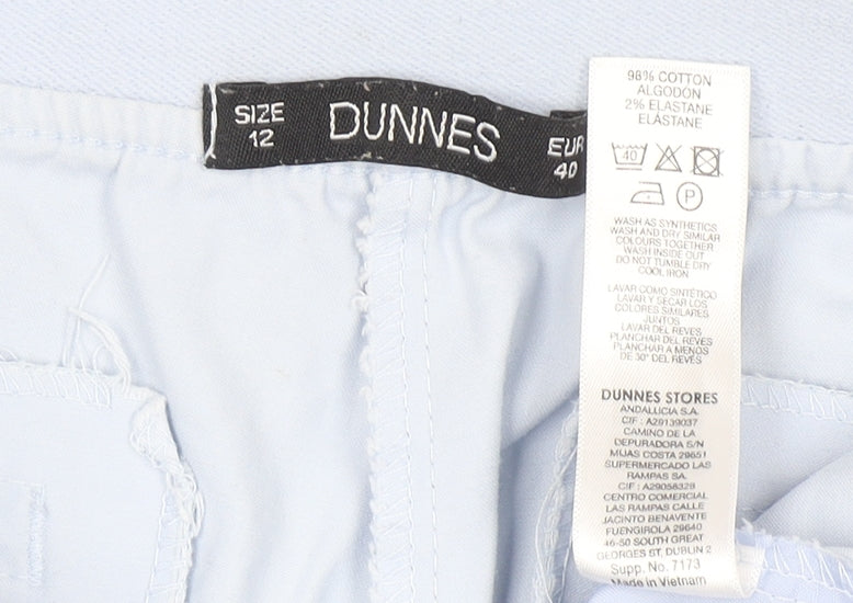 Dunnes Women Blue Cotton Stretch Chino Trousers Size 12