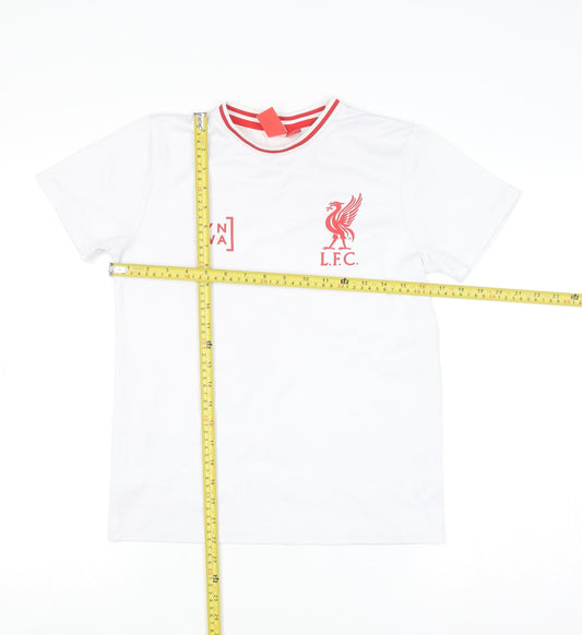 L.F.C. Boys White 10-11 Years Short Sleeve Polyester Football T-Shirt