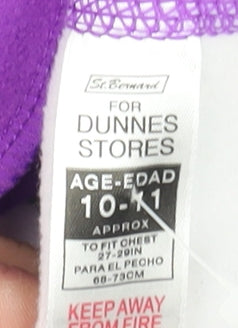 Additional view of Dunnes girls’ purple geometric hooded 1/4 zip activewear jacket 10-11 years