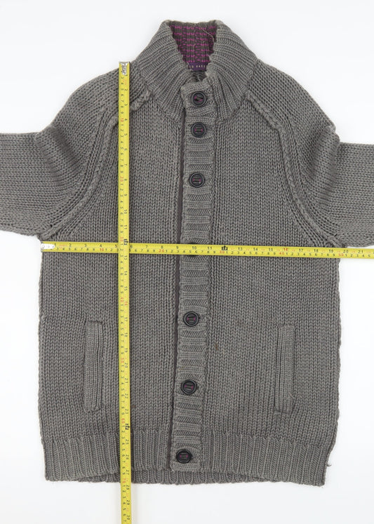 Ted Baker Men's Grey Wool Blend Button Cardigan Jacket Size M