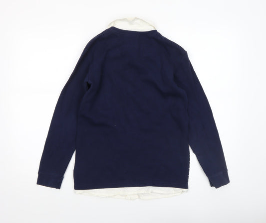 Jasper Conran Boys Navy Striped Cotton Pullover Jumper Age 11-12