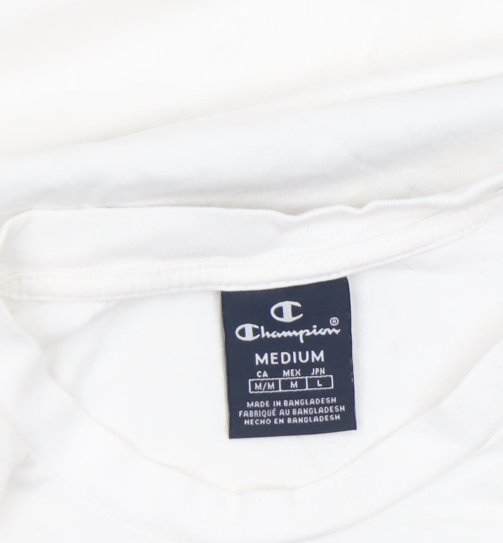 Champion Men’s White Medium Graphic Logo Cotton T-Shirt