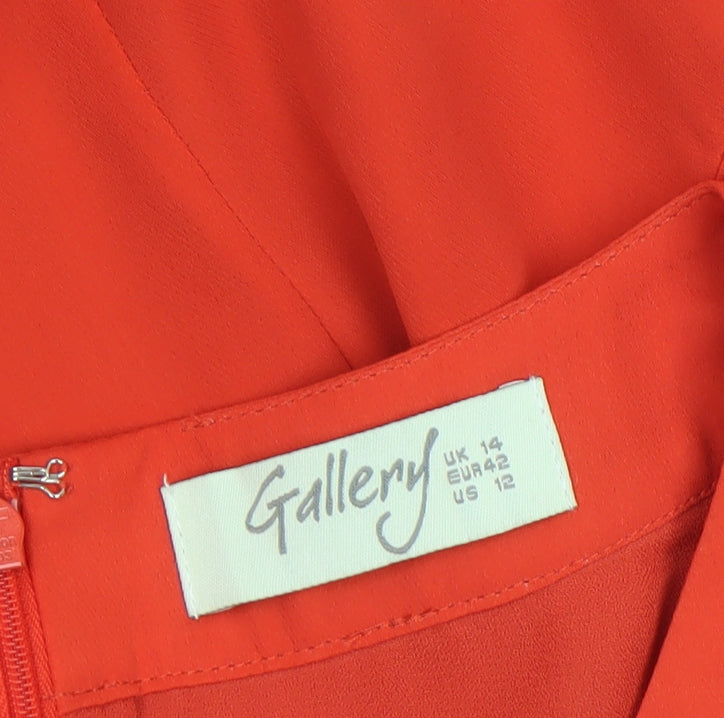 Additional view of Gallery Women Red Sleeveless Sheath Knee Length Dress UK 14