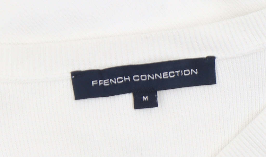 French Connection Women’s White Cotton Lace Knit Jumper Size M