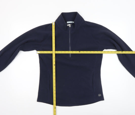 Green Lamb Women's Navy 1/2 Zip Fleece Pullover Sweatshirt UK 12