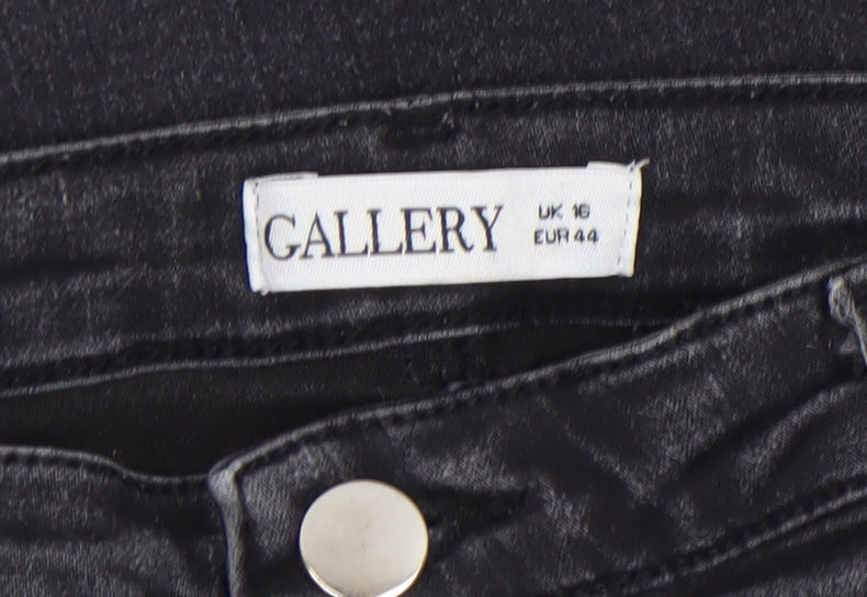 Gallery Women Black Skinny Jeans Size 16 Slim Fit Stretch Denim