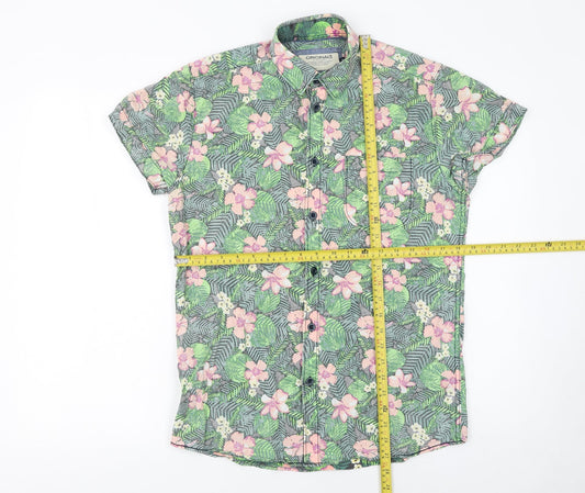 Jack & Jones Originals Men's Multicoloured Floral Short Sleeve Cotton Shirt Size S