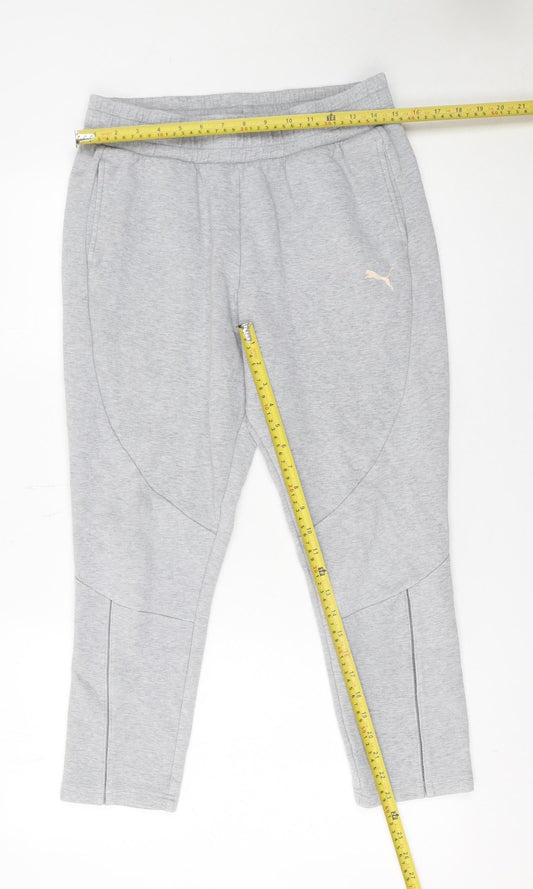 Puma Womens Grey Jogger Trousers Size M Elastic Waist Comfort Fit