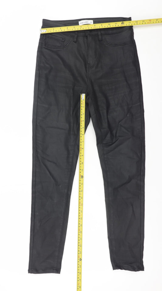 Gallery Women’s Black Faux Leather Skinny Jeggings Size 10