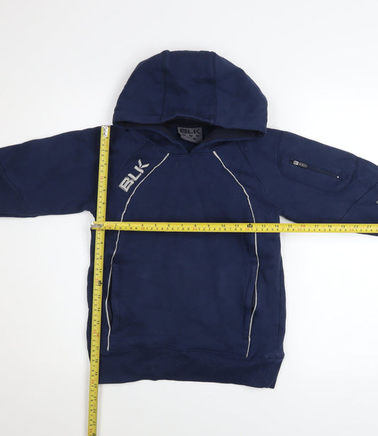 BLK Boys Navy Blue Hooded Pullover Sweatshirt Size 10 Years Cotton Blend
