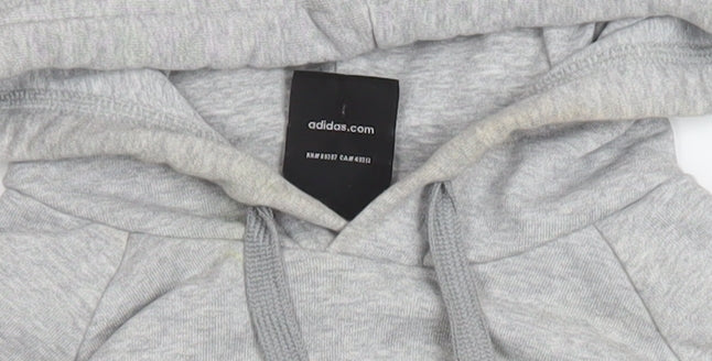 Additional view of adidas Men Grey Pullover Hoodie L Logo Sports Performance