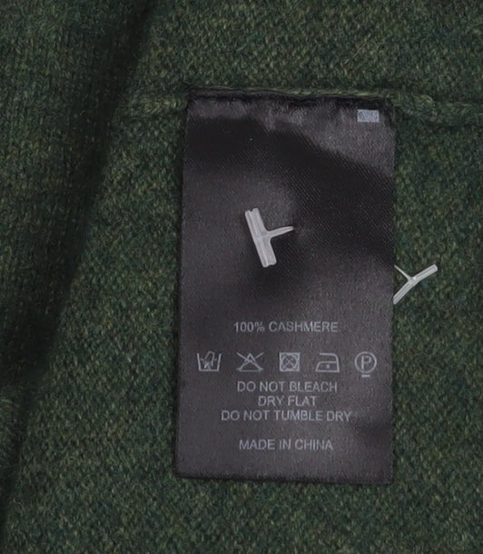 Mercer & Madison Men's Green Cashmere Crew Neck Jumper Size S
