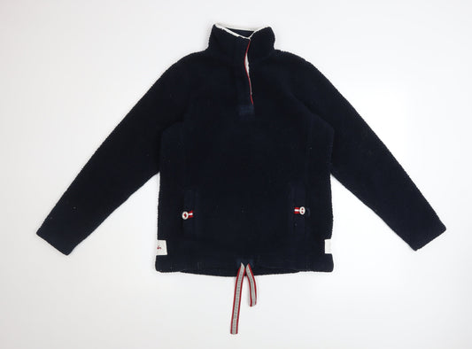 Joules Women Navy Size 8 1/2 Zip Fleece Pullover Sweatshirt