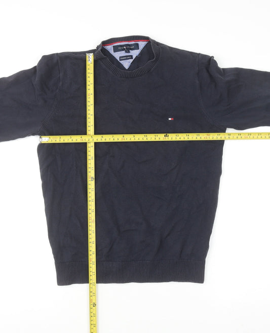 Tommy Hilfiger Men's Blue Cotton Crew Neck Jumper Size S