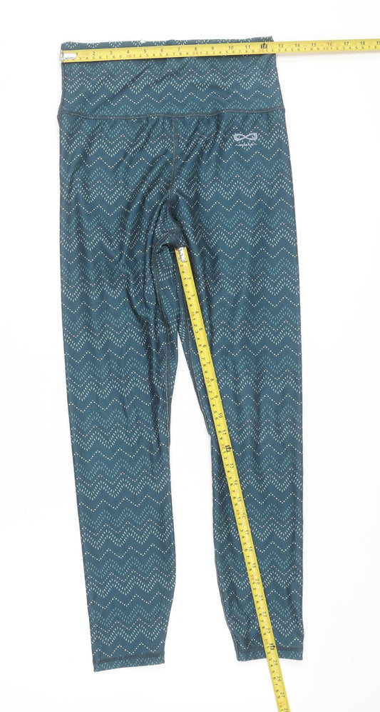 Raqwear Women's Blue Geometric Yoga Leggings Size S