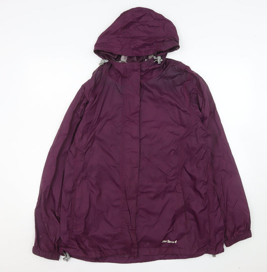 Peter Storm Women's Purple Waterproof Hooded Rain Jacket Size 16