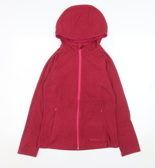 Peter Storm Women's Red Hooded Fleece Jacket Size 10
