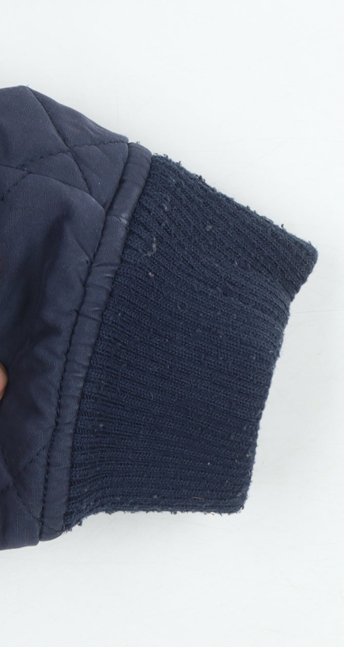 FatFace Boys Blue Quilted Checked Hooded Jacket 10-11 Years