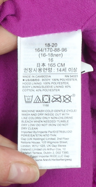 Additional view of Gap girls’ pink hooded fleece jacket 16-18 years lined winter zip up