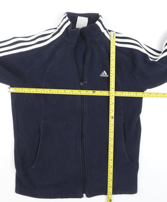 Adidas Mens Navy Full Zip Fleece Sweatshirt Size S Classic Sportswear
