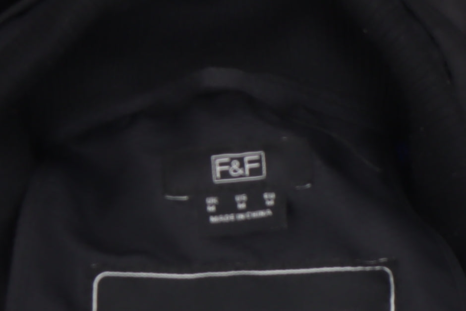 F&F Men's Black Waterproof Hooded Parka Jacket Size M