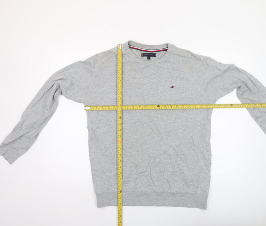 Tommy Hilfiger Men's Grey Crew Neck Cotton Sweatshirt M