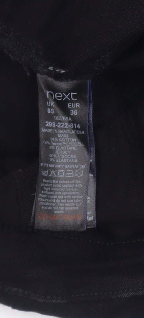 Next Women’s Black Maternity Jegging Jeans Size 8S High Rise Slim Fit
